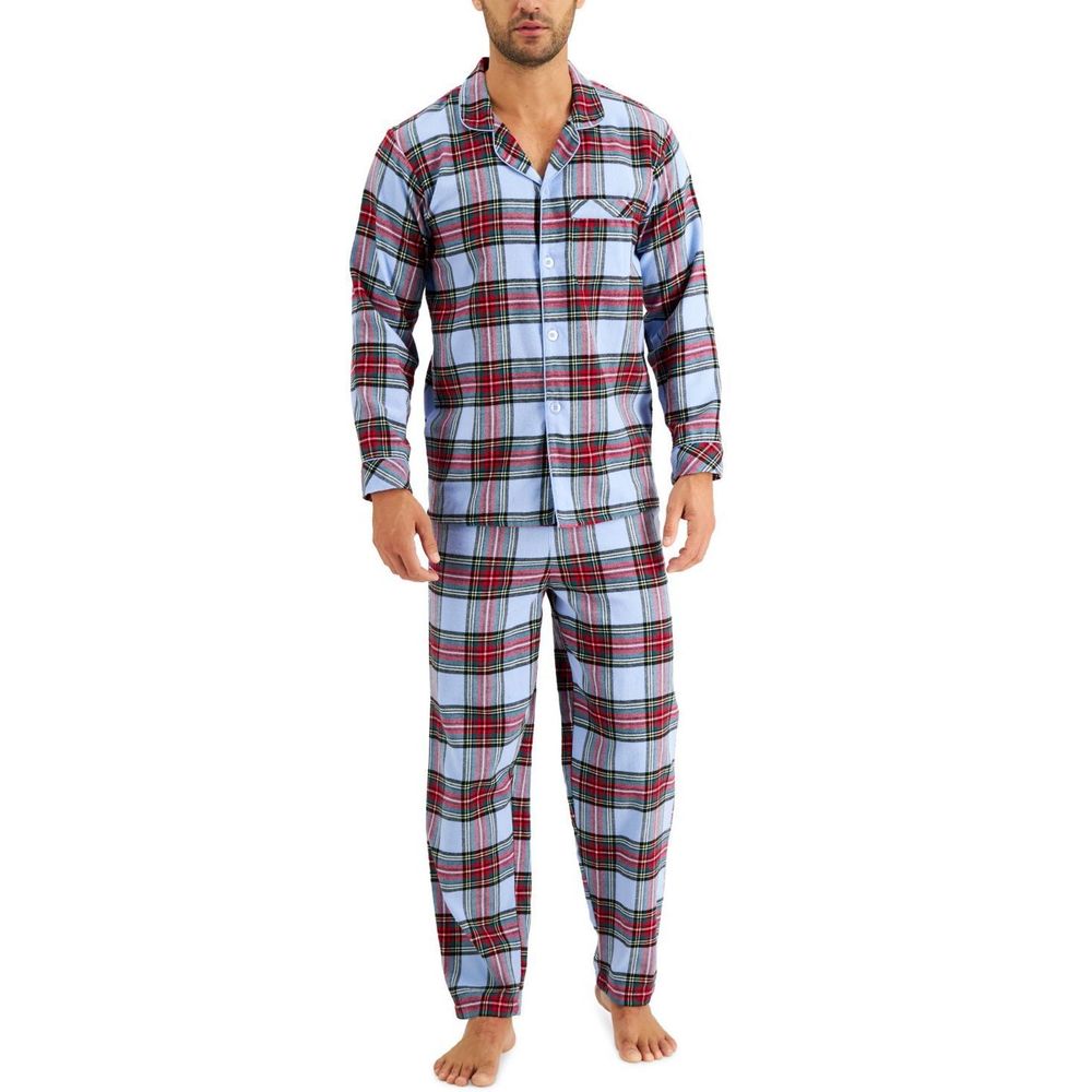 Family Pajamas Mens Tartan Pajama Set,Small